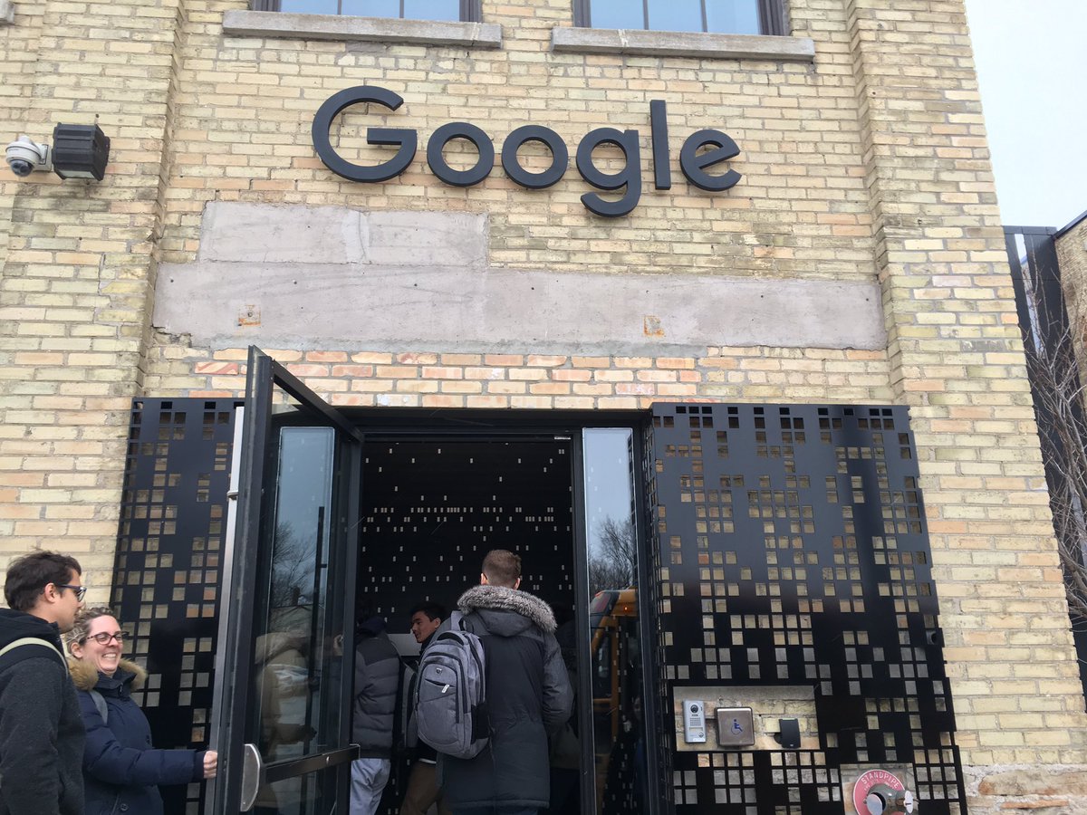 Communitech's tweet photo. We’ve just arrived at the @googlecanada Kitchener office for the #CDtoWin tour. https://t.co/ZC4opW601s