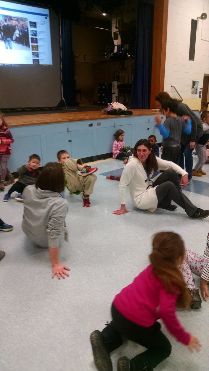 When your Kindergarten students and staff are break dancing together to develop OT PT skills, you know you've got to join in! Cardboard anyone?