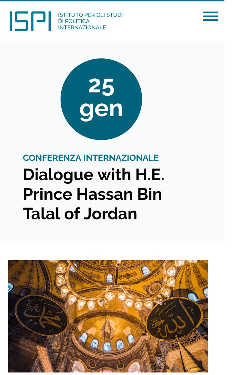 eu_are's tweet photo. #SaveTheDate #NFOM
On Friday, 25 January 2019, @SenatoStampa,
@albertomelloni @fscireIT, & @Petito_F @ispionline, will dialogue with
H.E. Prince Hassan Bin Talal of #Jordan
on Fostering #Interreligious #Dialogue & Collaboration as a New Frontier of Peace-Building & Foreign Policy https://t.co/HjFZxfNsZn