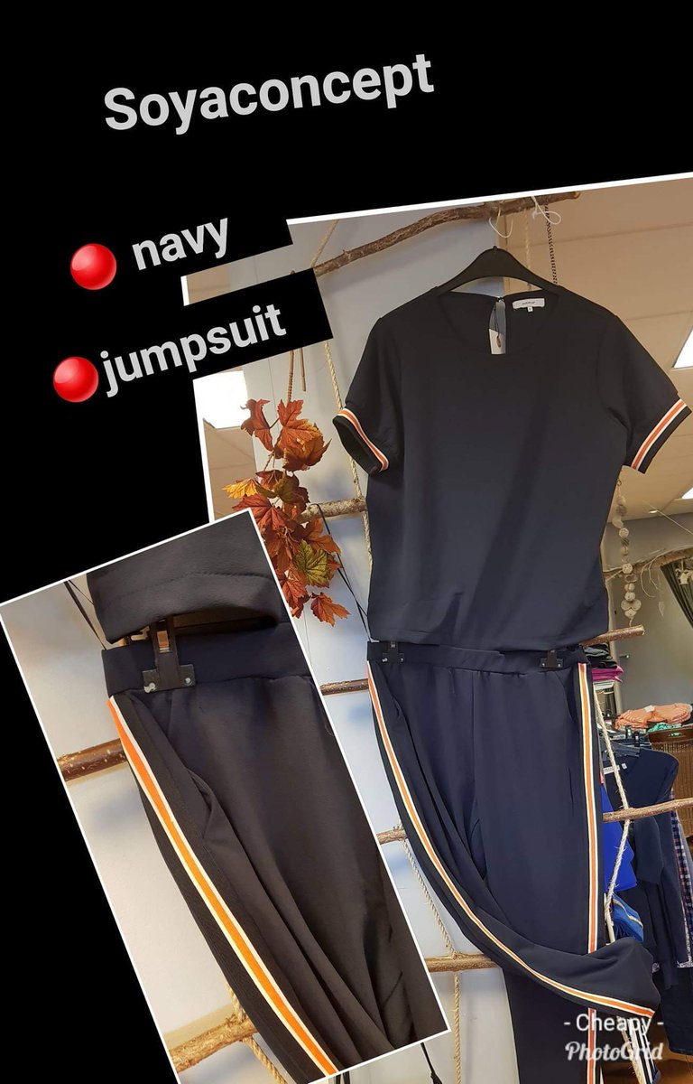CheapyJeans's tweet image. Nieuw binnen van Soyaconcept!! 😀
Deze handige donkerblauwe jumpsuit met leuke oranje accenten. Het bovenstuk zit alleen aan de voorkant vast aan de broek en de achterkant is dus los..
En dat kan handig zijn😉
#Cheapyjeans #cheapy #Rolde #dasmooi