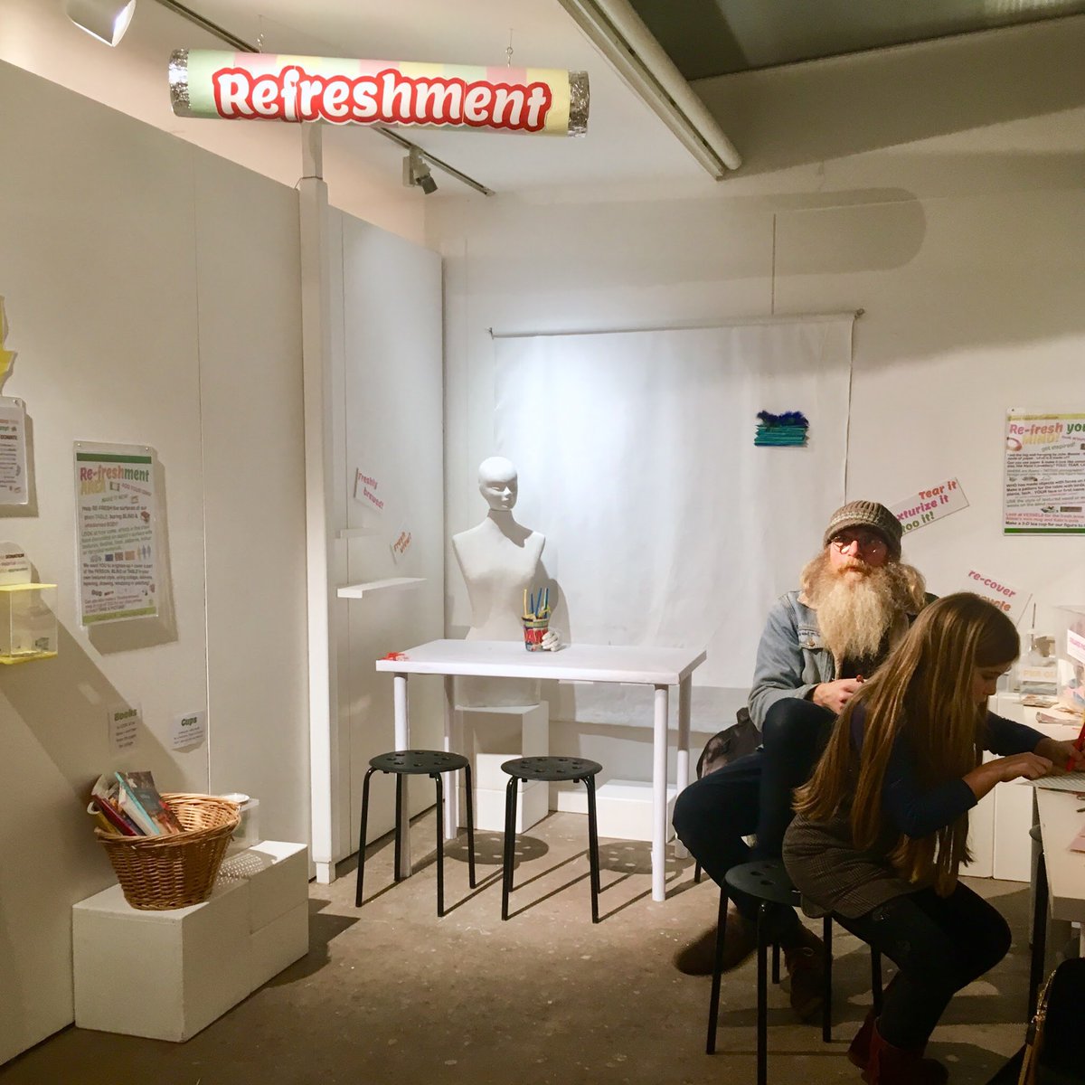 make_southwest's tweet photo. A spot of crafting in our ‘Refreshment’ gallery activity area inspired by the new talent on show at tonight’s #getfresh19 opening party #emergingmakers #exhibition #handmade #devon https://t.co/dlKsAh3Tm7