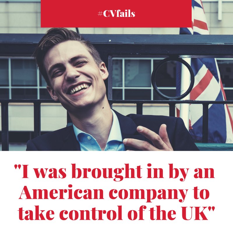 changecareer's tweet image. Watch out folks! 🤣  

Our CV survey finds that a whopping 98% of CVs have mistakes, some to hilarious effect, read more: bit.ly/2SOCwhz

#CVfails #CVhowlers #CV #careerblunder #CVtips #oursurveysaid #tips #friday #CVhelp #jobapplications #CVadvice #typo #proofread