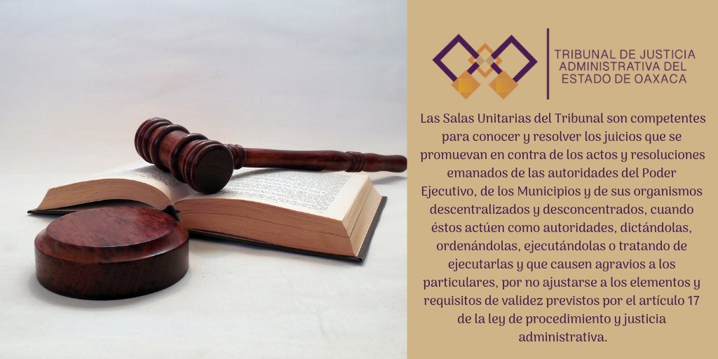 TJAOax's tweet photo. Las Salas Unitarias del TJAO, son competentes para resolver los juicios contra los actos y resoluciones. https://t.co/KuoeD1d7jC