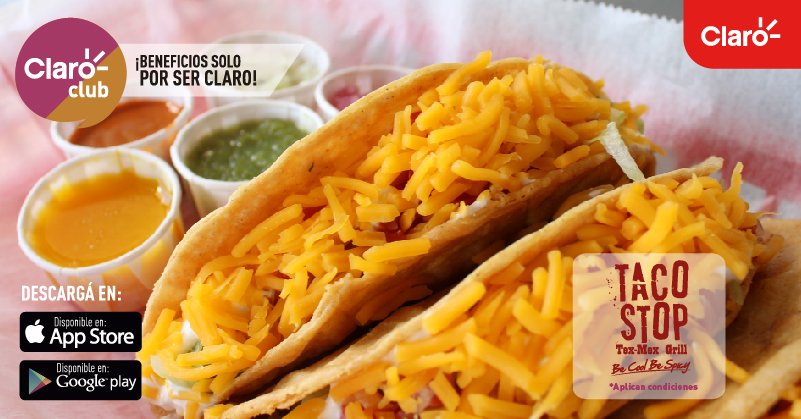 ClaroNicaragua's tweet photo. ¿Con ganas de uno 🌮 o dos 🌮🌮 taquitos? Aprovechá del 20% de descuento #SoloPorSerClaro en @TacoStop_nic https://t.co/FvbXOgR4eU