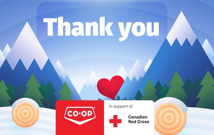 CoopFCL's tweet photo. Thanks to the generous support of our members and customers who purchased Co-op Give Cards this past holiday season, Co-op will donate $200,000 to @redcrosscanada. Learn more at https://t.co/MYSUaMzJhM. https://t.co/7tyedXH83W