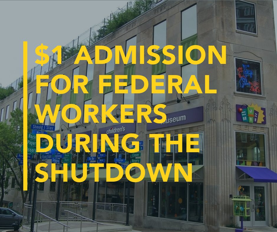 MadisonCommFdn's tweet photo. Access to Everyone: to help federal workers and their families cope with the government shutdown, Madison Children's Museum is offering $1 admission to all federal workers while they are furloughed and not receiving pay.
@PlayAtMCM #MadisonWI #ShutdownHelp #ShutdownStories https://t.co/xukHiDXVLm
