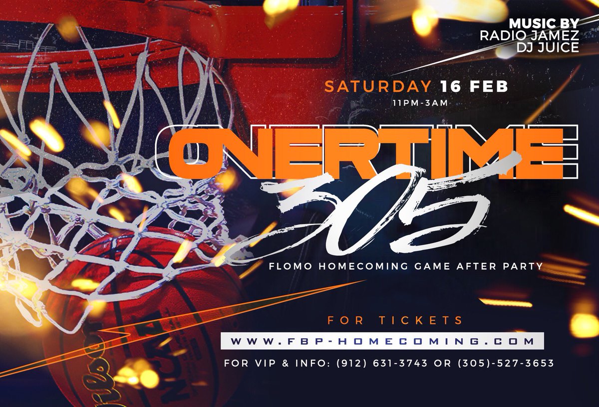 _dafatboy's tweet photo. The OFFICIAL FBP Homecoming Weekend Line Up....
Friday- #TheJumpOff305
Music By @radiojamez and @OvaDoseTheDJ
Saturday- #Overtime305
The Official Basketball Game After Party
Music By @radiojamez @Officialdjjuice https://t.co/Fv8SyQcWun