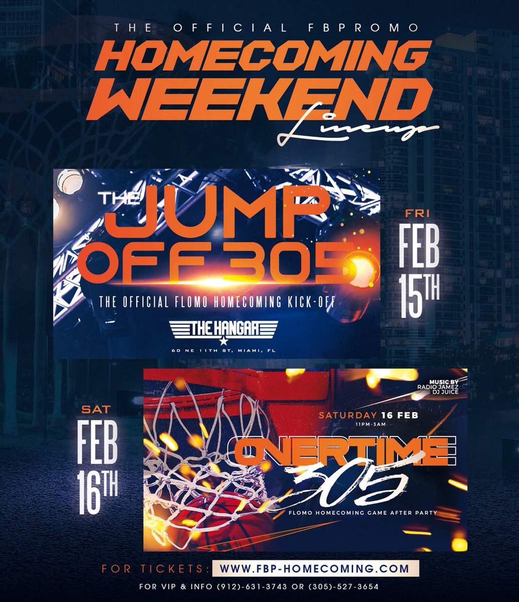 _dafatboy's tweet photo. The OFFICIAL FBP Homecoming Weekend Line Up....
Friday- #TheJumpOff305
Music By @radiojamez and @OvaDoseTheDJ
Saturday- #Overtime305
The Official Basketball Game After Party
Music By @radiojamez @Officialdjjuice https://t.co/Fv8SyQcWun