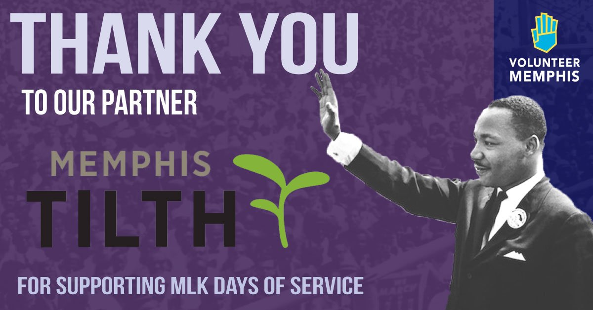 VolunteerMEM's tweet image. Our sincerest thanks to 2019 #MLKDaysOfService partner @MemphisTilth for joining the #community effort to celebrate and honor Dr. Martin Luther King Jr.’s legacy with a weekend of community service projects in #Memphis.