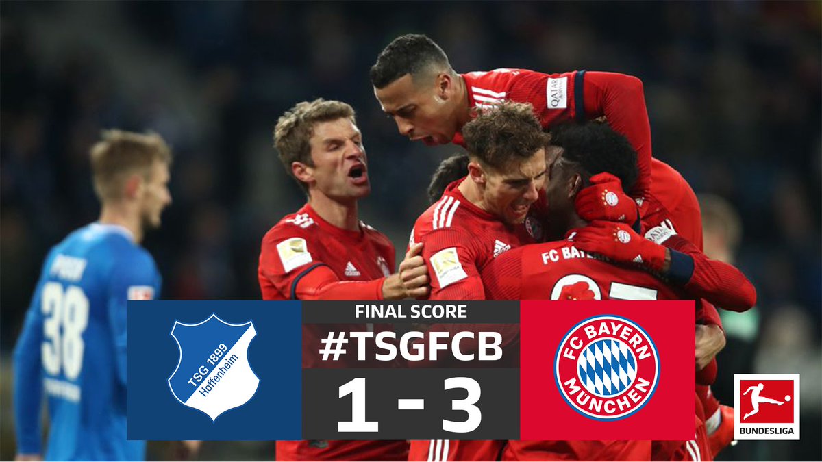 The #Bundesliga comes back with a bang 💥
@FCBayernEN stay hot on Dortumund's tail 🤗
2019, are you ready? 😏
#TSGFCB