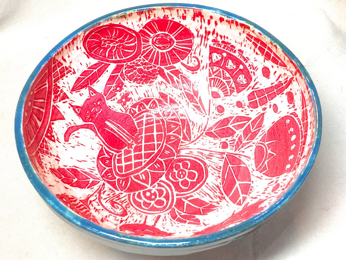 Zen Cat Pottery on Twitter "Large Ceramic Bowl https//t.co/m0XUnkCSC6 specialtoo 