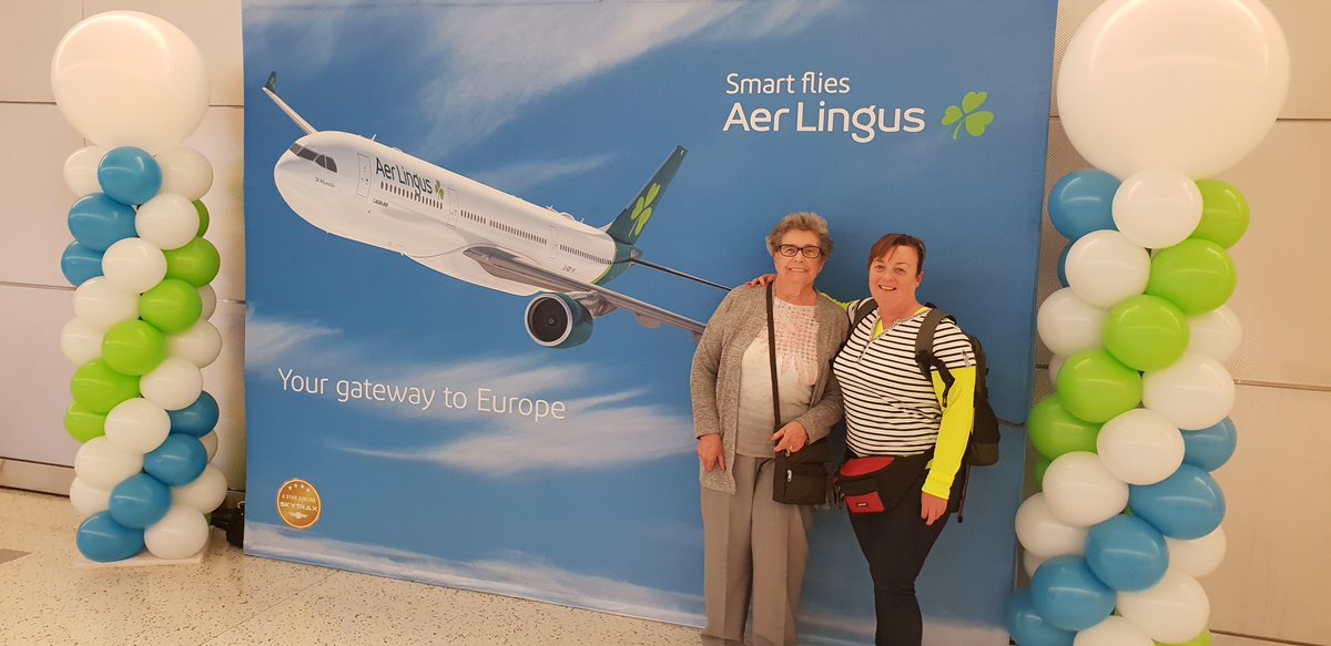JackieCompuCal's tweet photo. Me & Mammy checking out @AerLingus new branding @JFK #flyirish https://t.co/cSwWX3QZrw
