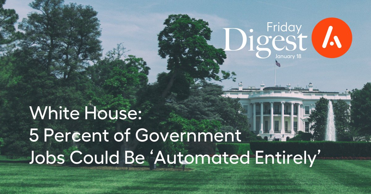 AutomationACDMY's tweet photo. #FridayDigest:
• 5% of Government Jobs Could Be 'Automated Entirely' https://t.co/E8bOQUw2Sh
• 9 charts that really bring home just how fast AI is growing https://t.co/i9j6zNmwpN
• Banks Take the Hint From Regulators and Test AI to Spot Criminals https://t.co/BlShGVAZJN https://t.co/6dJ9YwAEFW