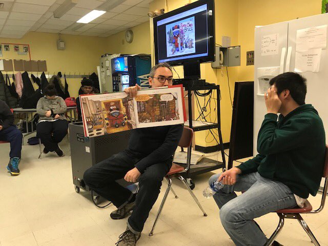 JustineSharoyan's tweet photo. @JohnDeweyBK has some of the most dedicated teachers. Mr.Parkansky stopped by our ACES program today on his free period for a pop in read aloud #dewread #dewinitright https://t.co/DRPlMuvD63