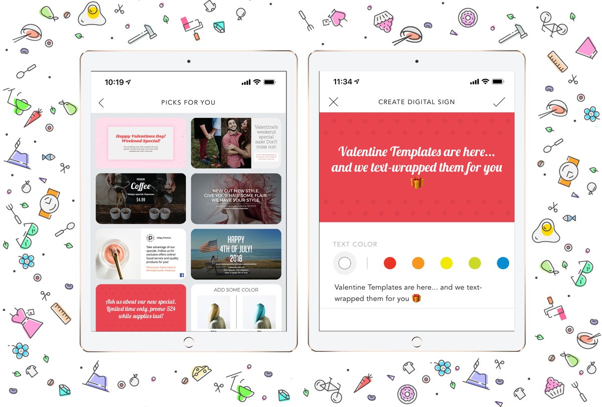 App_Promota's tweet image. Text-wrapping is taking over! 🔡 These 10 templates are saying goodbye to character limits. See the full list (plus the new #ValentinesDay set) on our blog: promota.net/single-post/Th… #digitalsignage