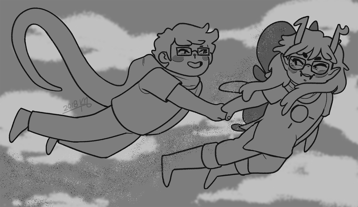 seaslimers's tweet photo. May as well just share all the #homestuck I have going right now. Should I be tagging the ships or just the characters? This #vrisjohn #johnvris was another sketch request. https://t.co/BQFobUCTp4