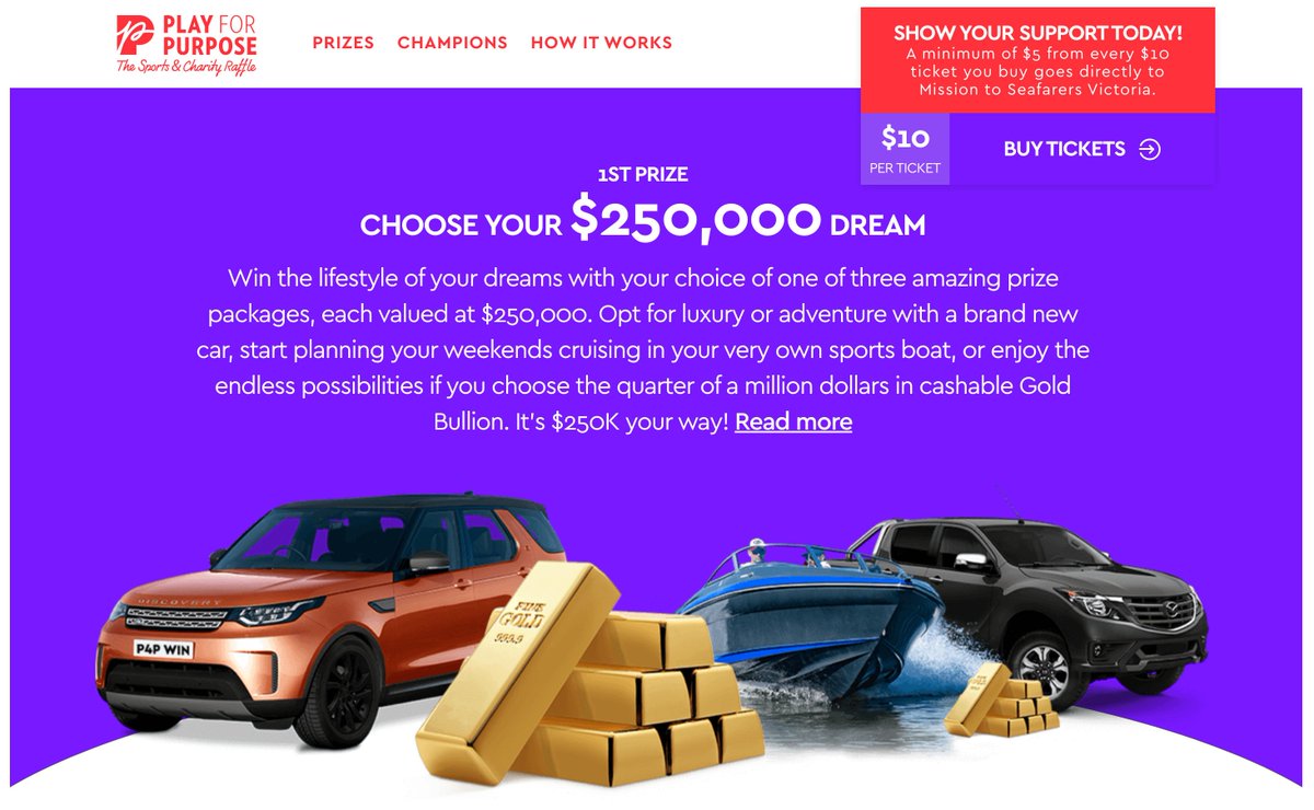 MtSVMelbourne's tweet image. We have Raffle tickets for sale that contribute to the Mission to Seafarers fundraising.  
Buy one or many! With so many prizes on offer including $250,000 first prize; what an opportunity!
ow.ly/rQef50kf0Vw
#prizes #fundraising #Gold #seafarerswelfare