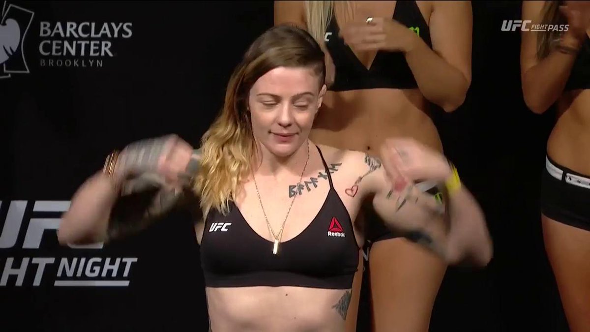 What a fight!
@DrKneevil welcomes the 'Violence Queen' @Ariane_Lipski to the Octagon on @ESPN! #UFCBrooklyn