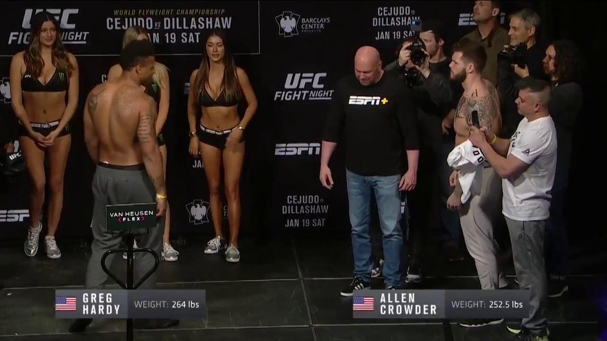 Your co-main event!
@GregHardyJr makes his Octagon debut against @AllenCrowder6 only on @ESPN+ β‘οΈ http://plus.espn.com/ufcΒ #UFCBrooklyn