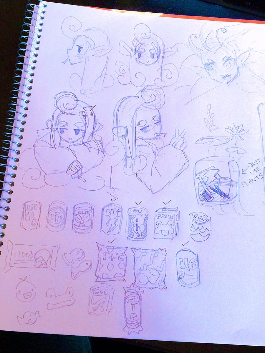 Walked to the cafe &amp; doodled vending machine goodies for Lin's scene ? 