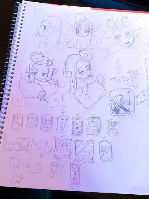 Walked to the cafe &amp; doodled vending machine goodies for Lin's scene ? 
