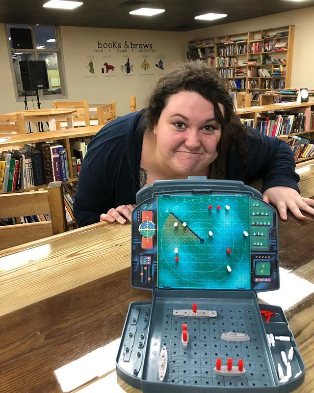 bnbspeedway's tweet photo. Brittnee claims to be a Battleship champ...who wants to come prove her wrong? #bnbspeedway #booksnbrews #indywestside #speedwayindiana #drinklocal #battleship https://t.co/h0XCJFR9Pb https://t.co/fWHdeLK42S