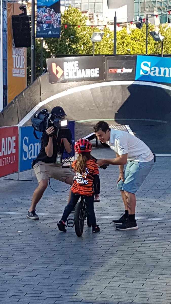 streetvelodrome's tweet photo. Did you see us on @Channel7 @sunriseon7 this morning with @james_tobin ? All part of our build up to today's #SharksVTigers and Riders Cup / NexGen @SubaruAustralia Superfinals. The Sharks take on the Tigers at 5pm. Riders Cup & Nexgen race at 7pm. Dont miss this #Tourdownunder https://t.co/viGrAEwj9X