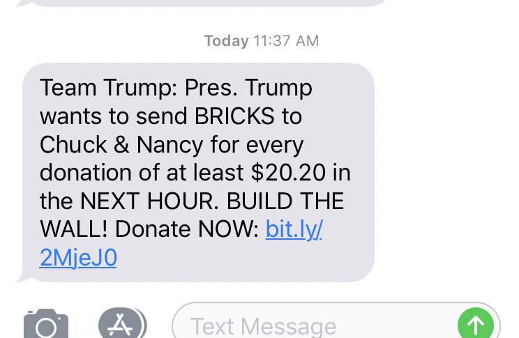 Latest text from the Wasteful-Idiot-Troll-In-Chief