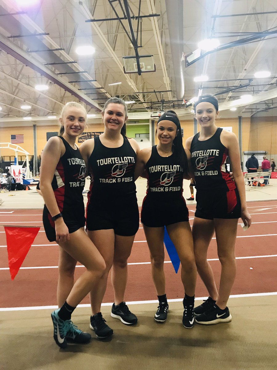 Girls Sprint Medley Relay team is about to take the track at the 7th Annual East Coast Track & Field Invitational! #indoortrack #TMHS