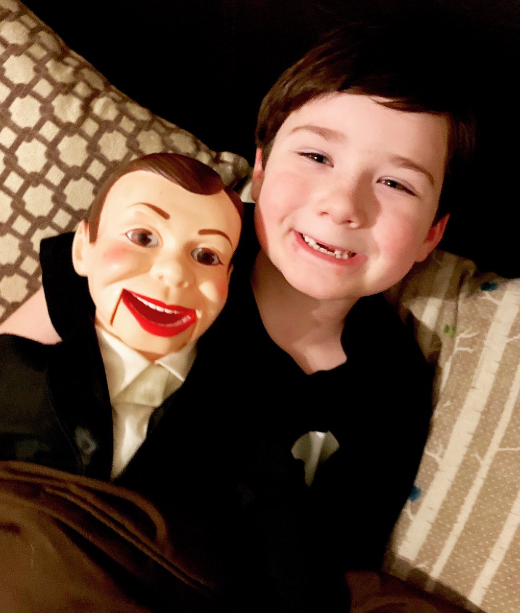 grahamelliot's tweet image. Of course Jedediah’s favorite “stuffy” happens to be a creepy-as-fuck ventriloquist doll (that looks like his evil twin) named “Jimmy”. #ProbFriendsWithTheClownFromPoltergeist #SleepWithOneEyeOpen #EnterSandman #YoureGonnaDie #Exorcist 😱🔪