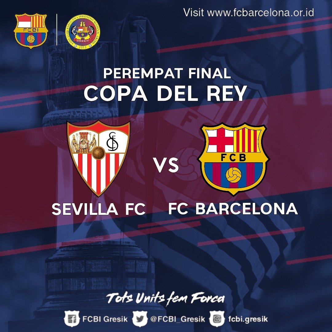 ✅ RESMI :
Barca akan bertemu Sevilla dibabak 8 besar Copa Del Rey
Leg 1 : 24 Januari 2019 (03.00 WIB)
Leg 2 : 31 Januari 2019 (03.00 WIB)
#CopaBarça #FCBarcelona #ForçaBarça #mesqueunclub #morethanaclub #mesqueuncomunitat
#FCBIGresik #wearefcbigresik #ViscaBarca #ViscaFCBI