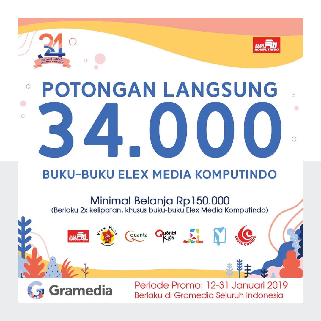 GetDiskon's tweet photo. Serbu Gramed yukkk!! Ada potongan langsung 34K buat kamu yang beli buku sampai 150K, berlaku kelipatan 2x untuk buku Elex Media. Berlaku sampai akhir Januari.

Cuss ajak temen - temen beli bareng biar tambah hemat!!

#getdiskon #saveduit #promo #gramed #gramedia https://t.co/NleA14GH6U