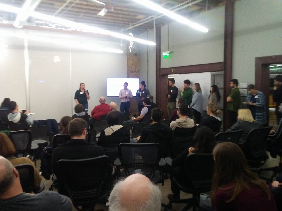 devinpmckinney's tweet photo. Pitch-off - the winners will build a team this weekend, test their idea, build an MVP and then pitch it big Sunday night! #sveugene #startup https://t.co/hhLkH6MixQ