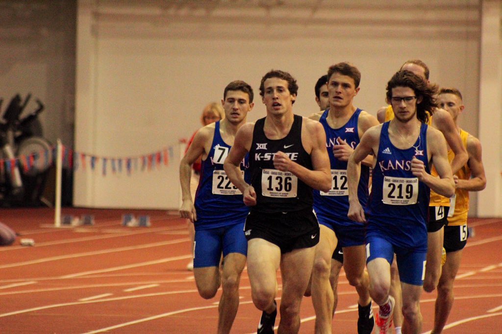 KStateTFXC's tweet photo. Dylan Brenneman runs a strong race in the men’s 1,000 meters to win the event in 2:31.05! 

#KStateTF men’s 1,000 meters results:
1. Dylan Brenneman, 2:31.05
4. Keegan Donahue, 2:32.73 https://t.co/ba0TuCZgEp