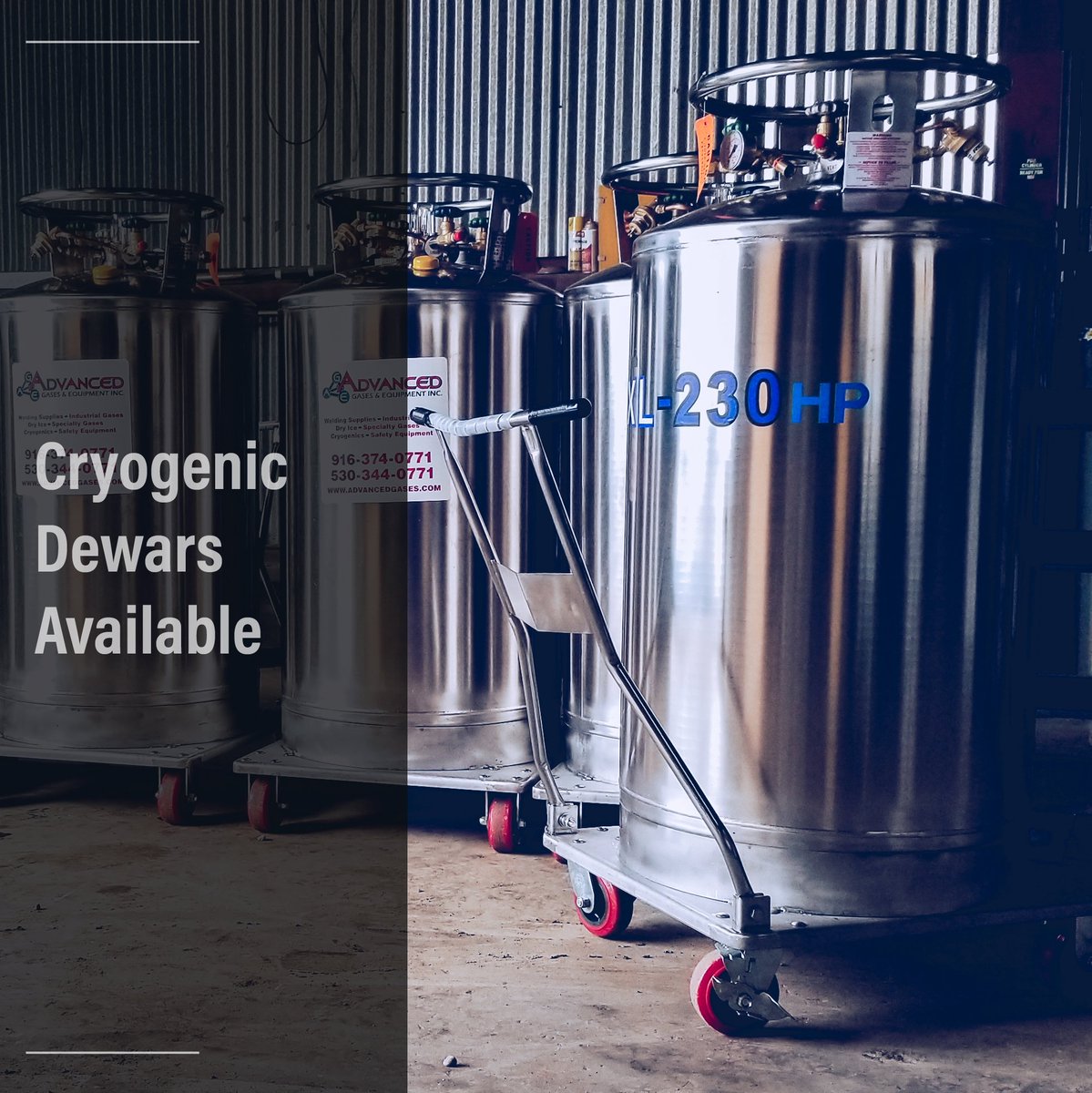 AdvancedGases's tweet photo. Cryogenic Dewars in bulk, microbulk, as well as other sizes, available by order at Advanced Gases in West Sacramento or Placerville. https://t.co/Cx9AOZ3Pcj