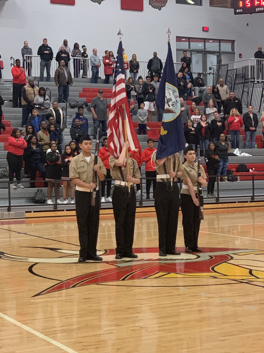 PHS_Sports_Med's tweet photo. @VikeNation honored fellow vets and color guard at tonight’s game Vrs West for Military night #vikediff #GoldenMegaphone https://t.co/y0sgc9zzMt