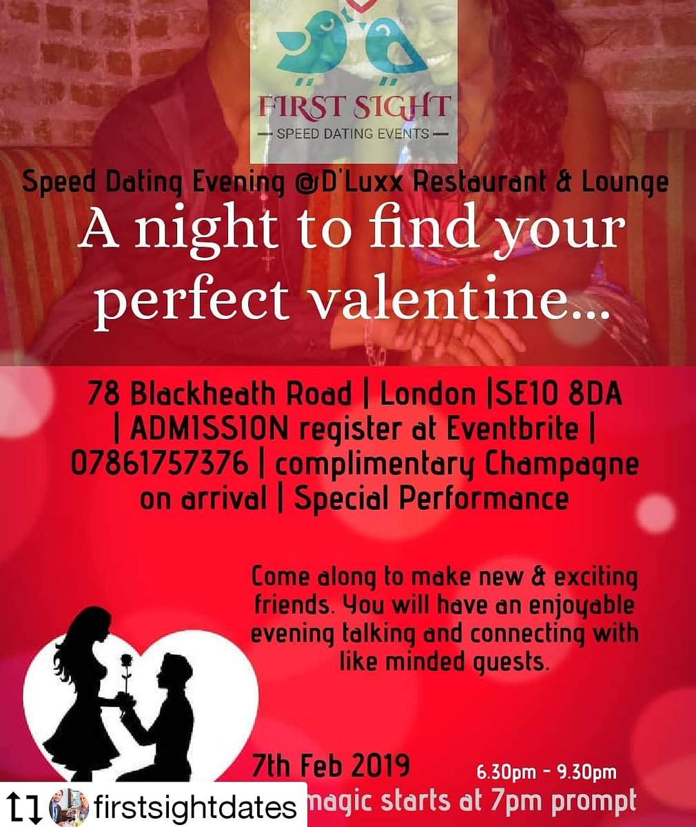 firstsightdates's tweet image. #Repost @firstsightdates
· · · ·
First Sight Speed Dating

A night to find your perfect valentine... 78 Blackheath Road | London |SE10 8DA | ADMISSION register at Eventbrite (link ibo) | 07861757376 | complimentary Champagne on arrival | Special Performance

7th Feb 2019