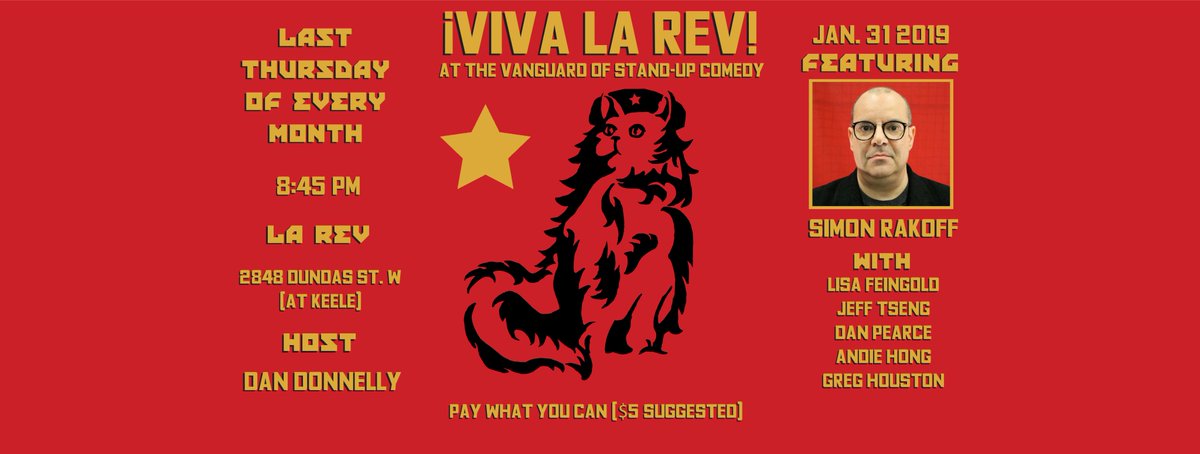 DanDonnelly's tweet image. The Junction's BEST and ONLY monthly stand-up comedy show! This month's headliner: Simon Rakoff (Just for Laughs, CBC's the Debaters, Winnipeg/Halifax Comedy fests, and many more).

Jan 31 - La Rev (Keele and Dundas) - 8:45 pm - PWYC

#ComedyTO #Junction #Parkdale #HighPark