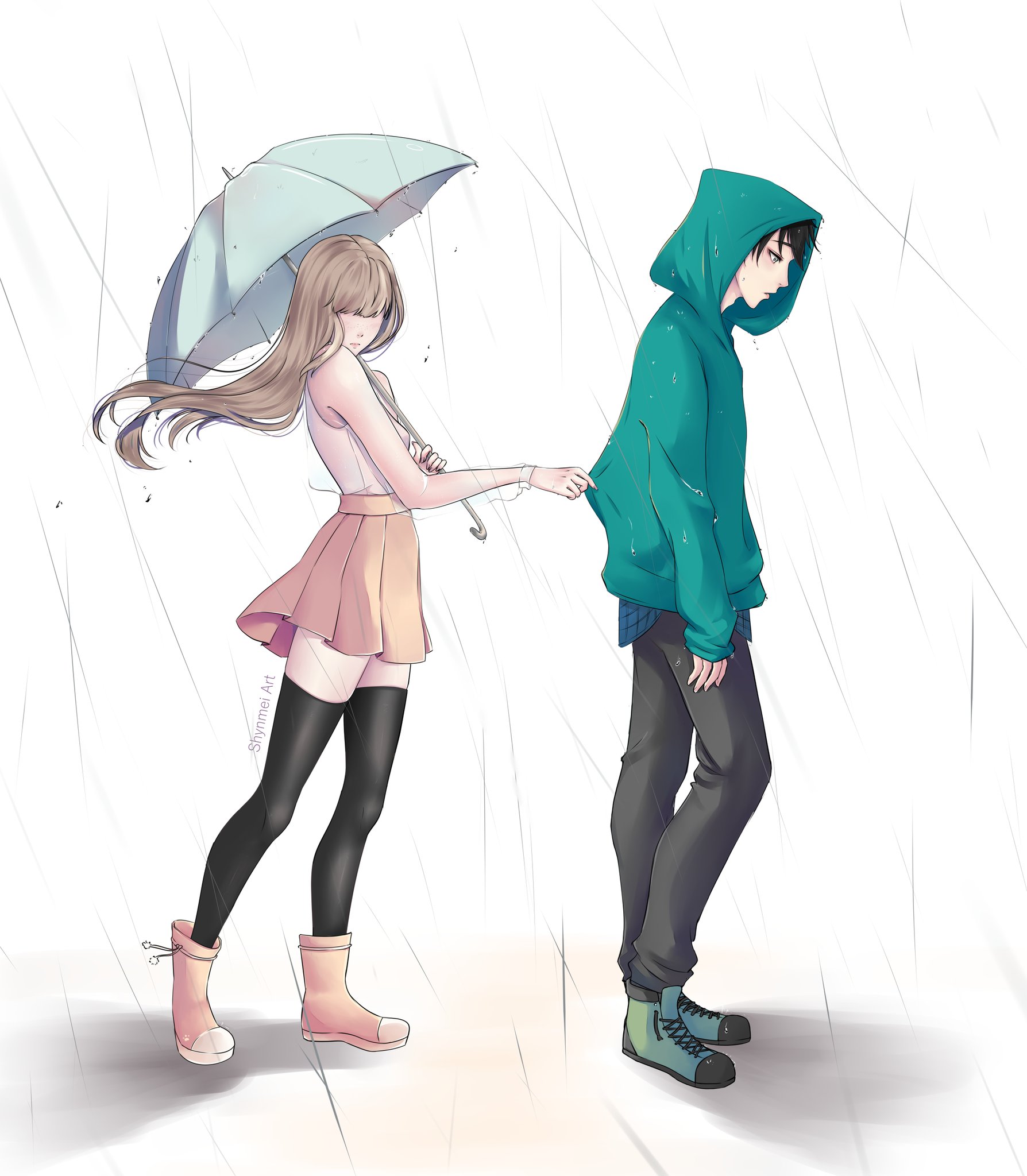 anime girl and boy drawing