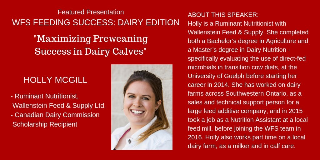 WallensteinFeed's tweet photo. Join @WallensteinFeed Jan. 30 (Linwood) / Jan. 31 (St. Pauls)
FEEDING SUCCESS: DAIRY EDITION.
Hear HOLLY MCGILL, Ruminant Nutritionist @WallensteinFeed on "Maximizing Preweaning Success in Dairy Calves." RSVP: 1-800-265-8858 / dairymeeting@wfs.ca by Jan. 23rd. https://t.co/NLlDg41ye9