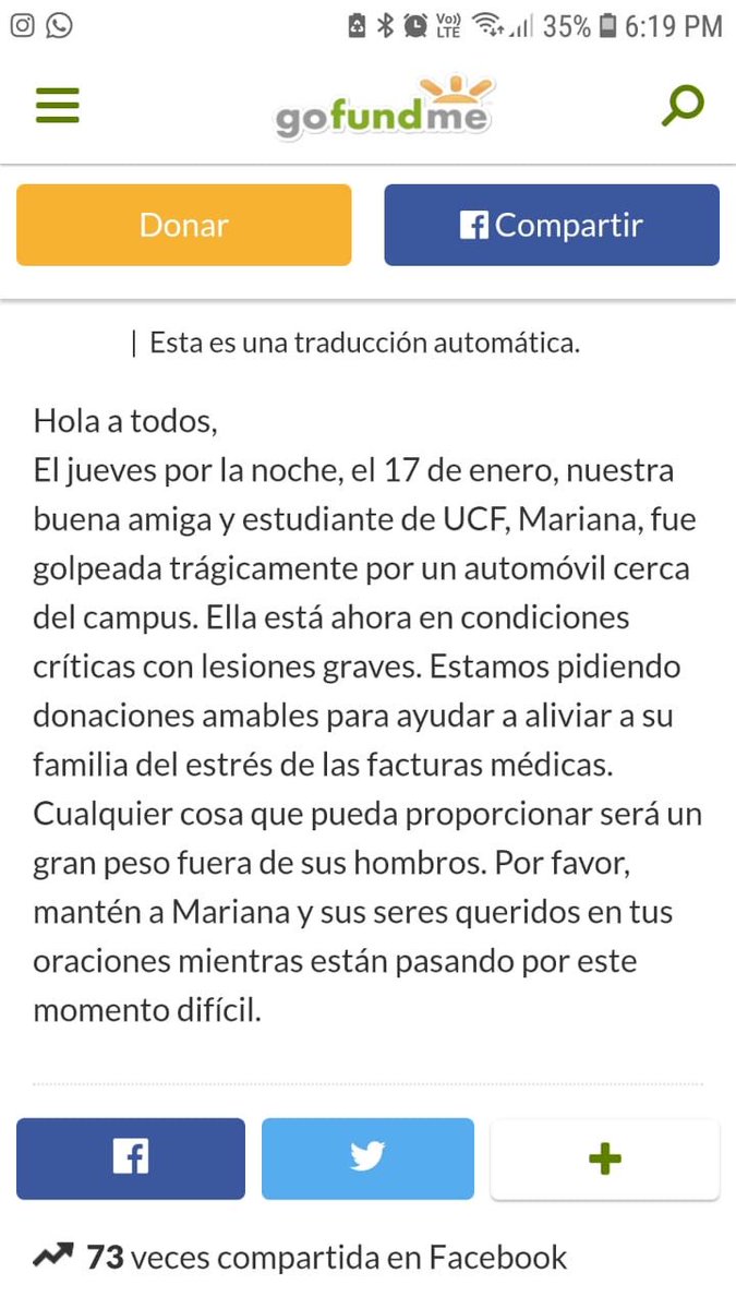Mariamgrilloc's tweet photo. En el día de ayer mi prima Mariana fue atropellada y se encuentra en estado crítico en la clínica. Sus amigas están haciendo una recolecta para ayudar a mi tía a costear las facturas clínicas. Si no puedes ayudar en esto, agradecería que la pusieran en sus oraciones. RT https://t.co/3aTR2bt9fD