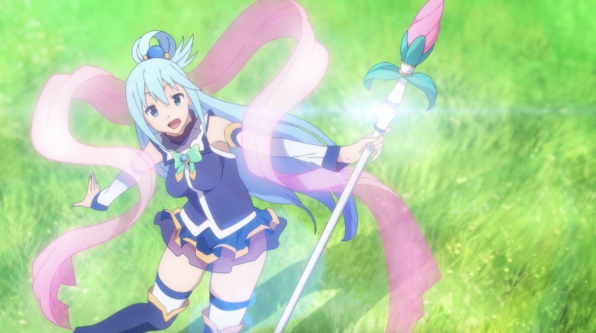 Crunchyroll's tweet photo. GOOD MORNING!! WHAT A GOOD DAY TO WATCH THE KONOSUBA DUB! https://t.co/uFitCy9k34