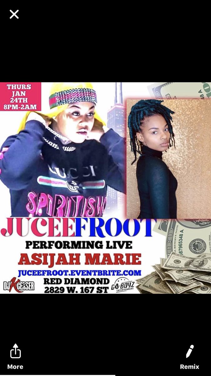 AsijahMarie's tweet photo. ♦️♦️♦️ THE 24th ‼️ I’m Live so Pull up🏎💨 @iamjuceefroot in the building 💋 #melaninmagic #create #asijahmarie #love #eyeam #live #bold #perform #yes #elevate #reddiamondstripclub #party #slide #rapper #femcee #chicago #boom #explorepage #femaleentrepreneur #dance #womenofhiphop https://t.co/jcKkaq8WFZ