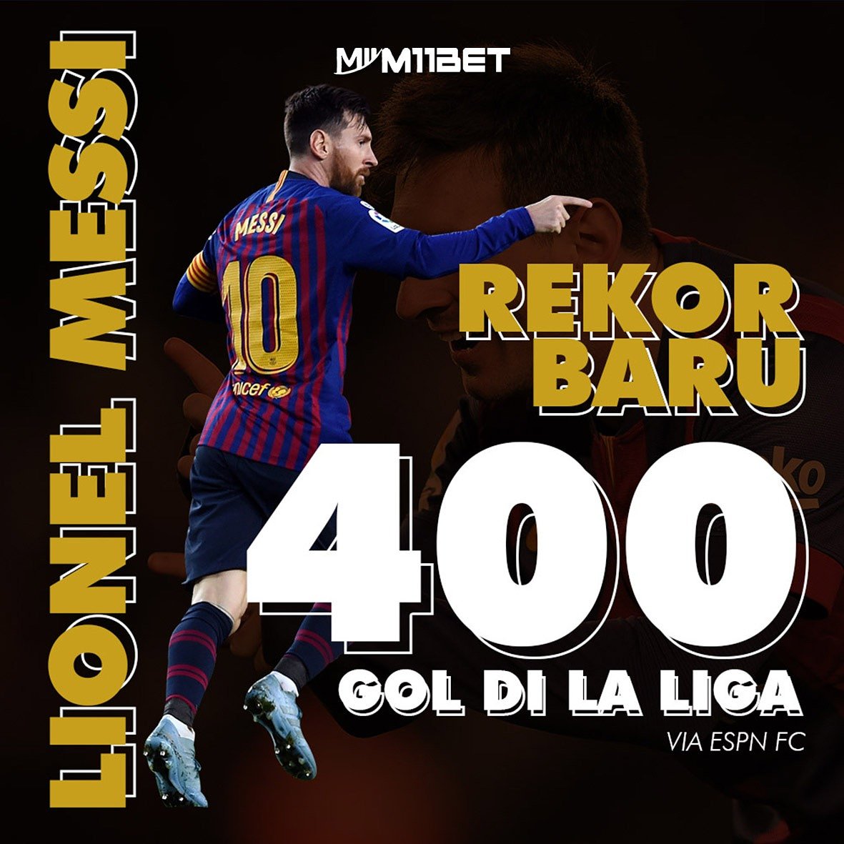 #lionelmessi memecahkan rekor dengan membuat 400 #gol 🤩🤩 Kalau #legenda memang beda ya! 🤭
#m11 #m11betjuara #juara #m11bet #messi #messi10 #top #infobola #seputarbola #bola #sepakbola #rekor #agenbolaonline #judionlineresmi #judibolaterpercaya #fcb #fcbarcelona #barcelona
