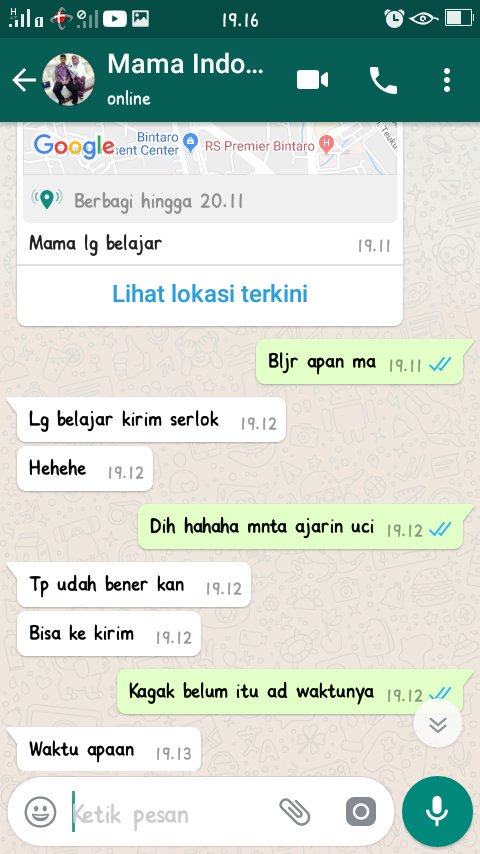 #ChatKeluarga emak gue baru belajar sharelock hahahaa kemana ajah maaak dari kemarreeen yahilaaaah