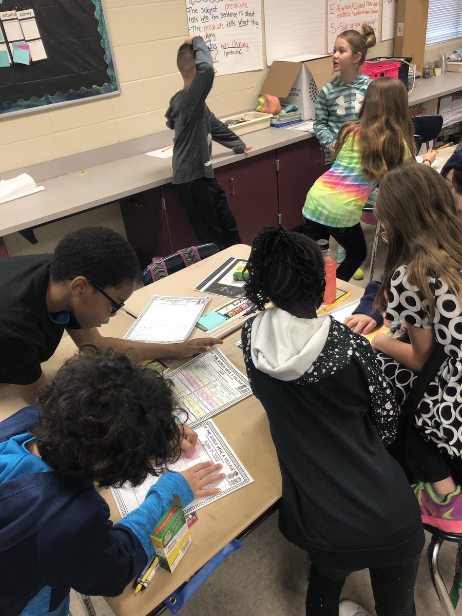 Combining literacy with math! Students read “If the World Were a Village” and then used their critical thinking skills to convert fractions and decimals about the world’s population, nationality, food, and language! <a href="/aka88principal/">Dawn Ashley</a> <a href="/FarleyHSV/">Farley Elementary</a> <a href="/HSVk12/">Huntsville City Schools</a> #welovemath #welovereading