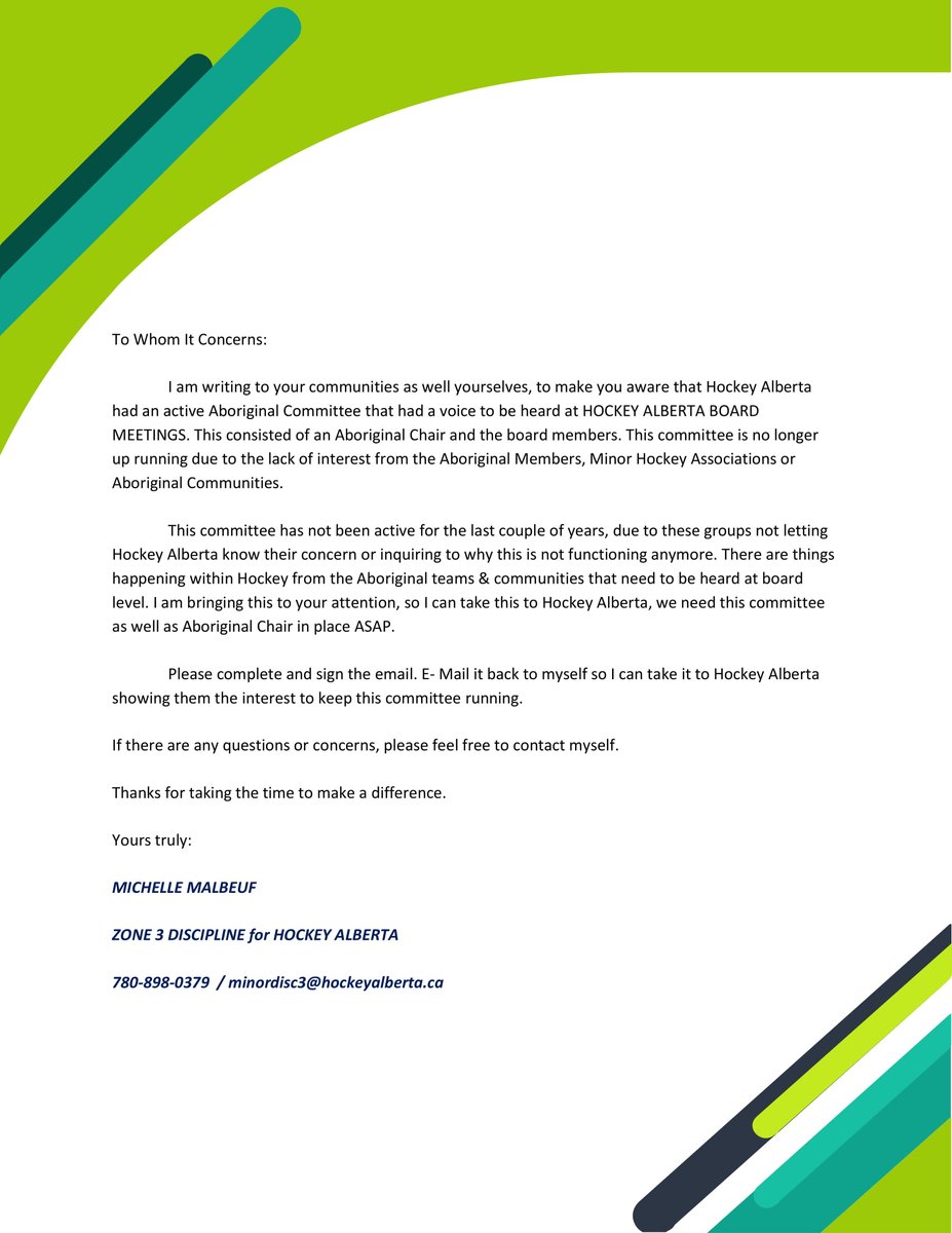 Hockey Alberta used to have an active Aboriginal Committee, but lately this committee has become inactive. Help revive the committee by signing the petition below #abmetisproud #hockeyalberta #aboriginalhockey