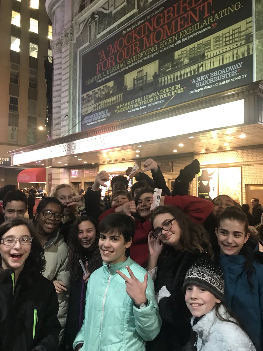 AFMSTheatre's tweet photo. Day 1 in the Big Apple! Drama workshop with Emily Penick, Radio City Music Hall, Ellen’s Stardust Diner, and To Kill A Mockingbird @ligonmiddle #ArtsEd #whyarts https://t.co/BeqdpEvVQb