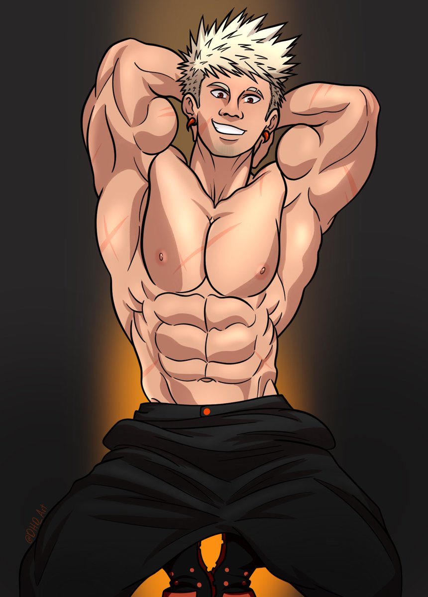 DHD_Art's tweet photo. Pro hero Katsuki I made on Procreate to fight art block. I’m still trying to figuring out what works best but I’m satisfied with the results. 
#bakugoukatsuki #proherokatsuki #BokuNoHeroAcademia #MyHeroAcadamia #bara #muscles https://t.co/68xpEUPr60