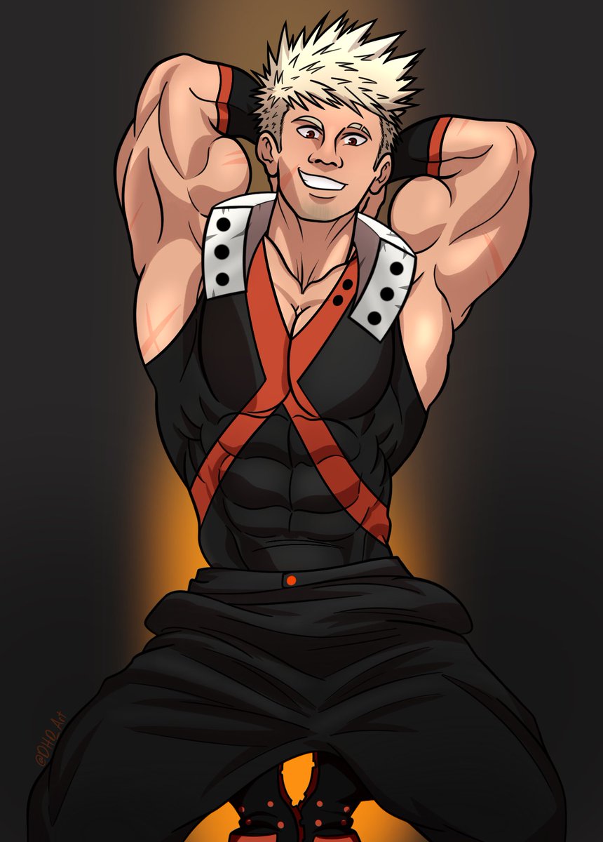 DHD_Art's tweet photo. Pro hero Katsuki I made on Procreate to fight art block. I’m still trying to figuring out what works best but I’m satisfied with the results. 
#bakugoukatsuki #proherokatsuki #BokuNoHeroAcademia #MyHeroAcadamia #bara #muscles https://t.co/68xpEUPr60